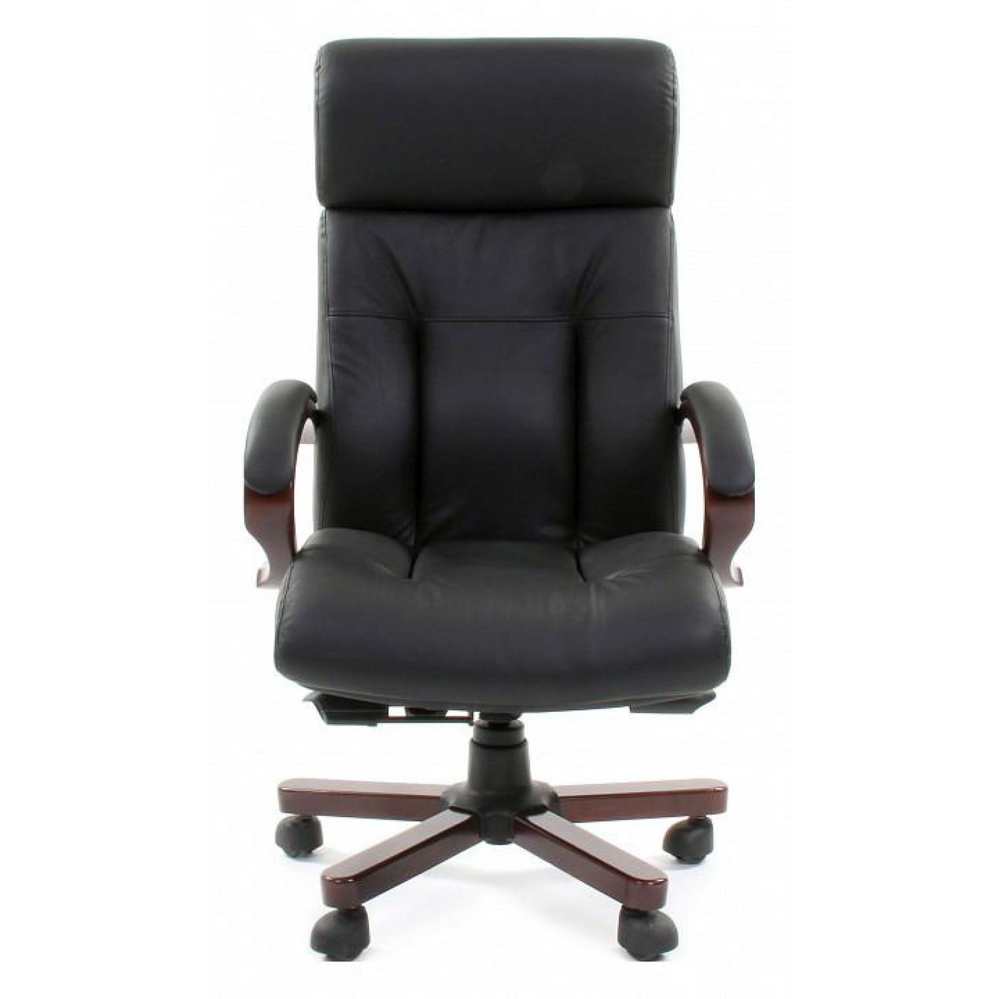 Кресло для руководителя Chairman 421 черный/орех темный, черный    CHA_6082595