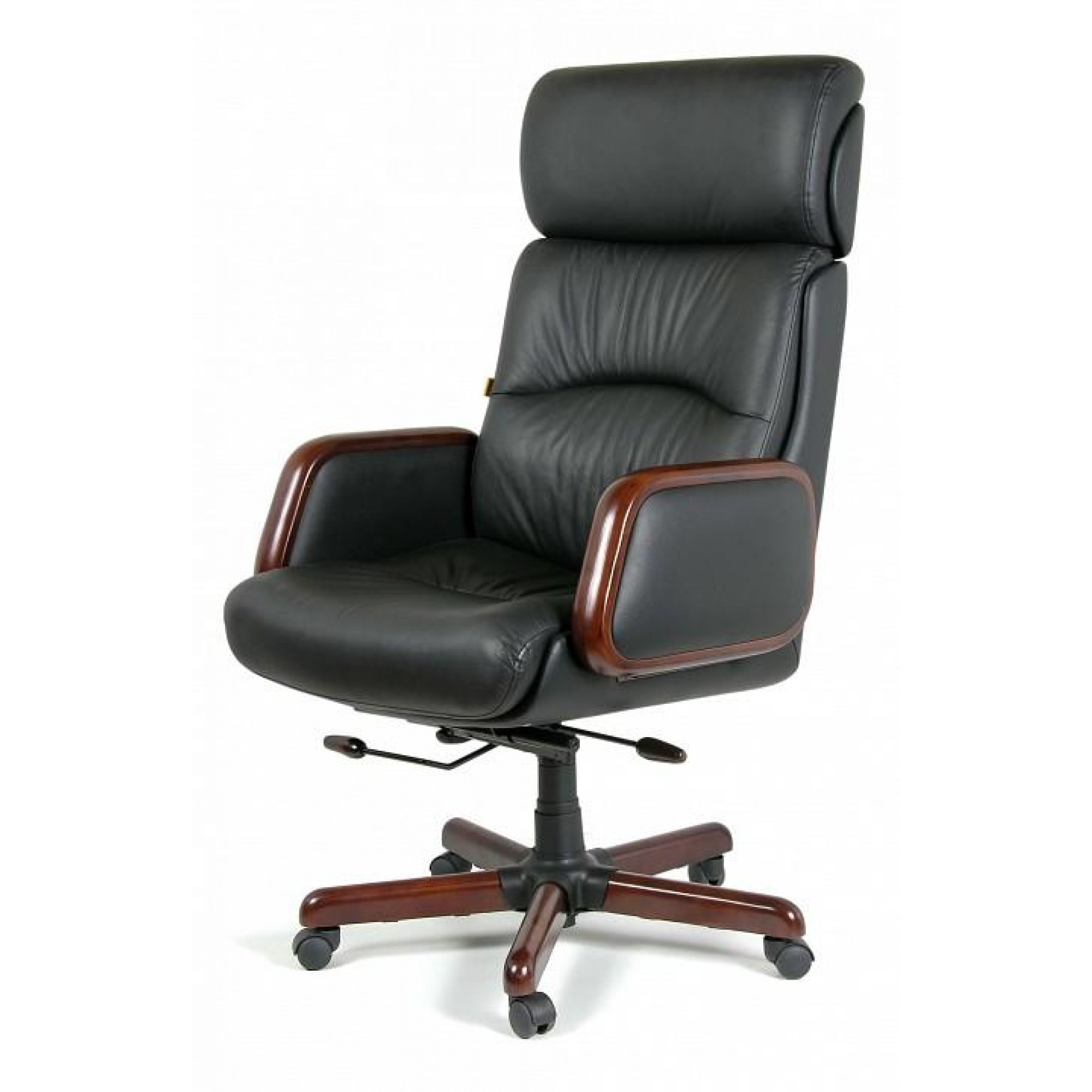 Кресло для руководителя Chairman 417 черный/орех темный, черный    CHA_6082581