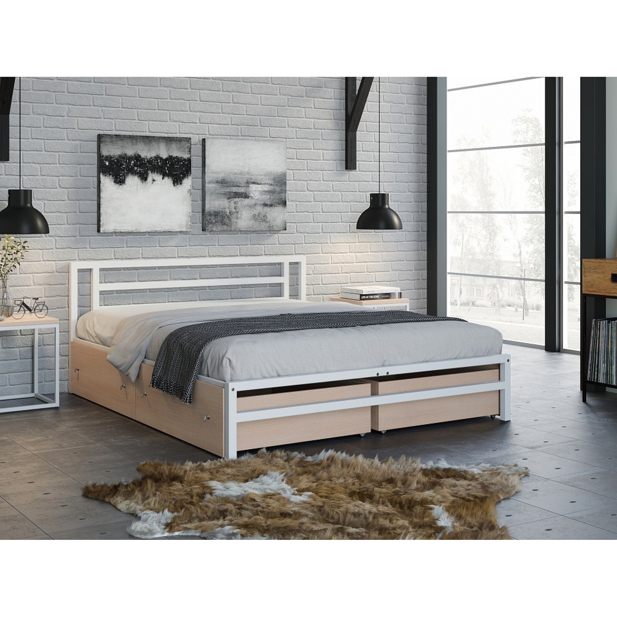 Кровать двуспальная Титан    FSN_4S-TI-4y-dub-9003