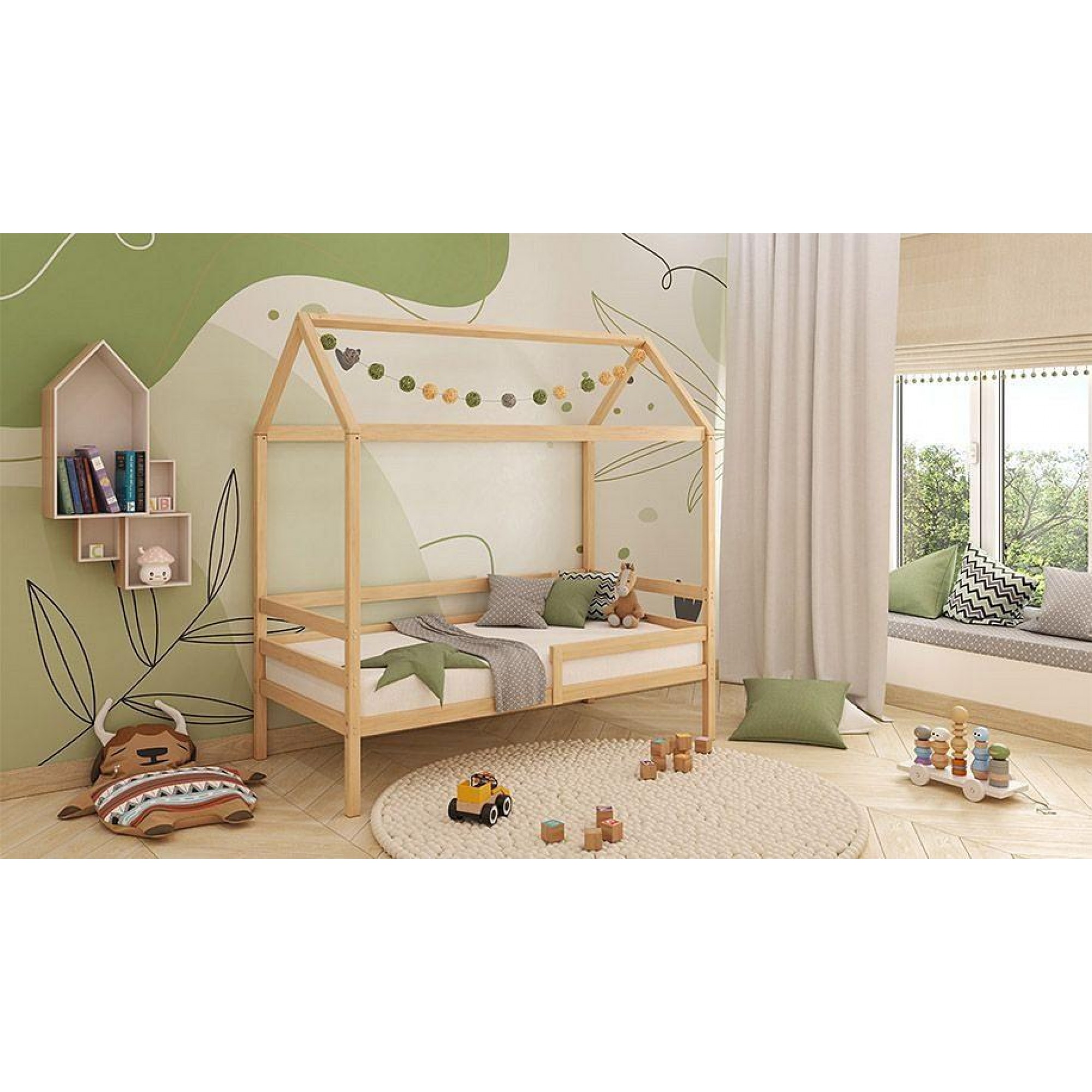 Кровать-домик Polini Kids Simple коричневый TPL_0003092