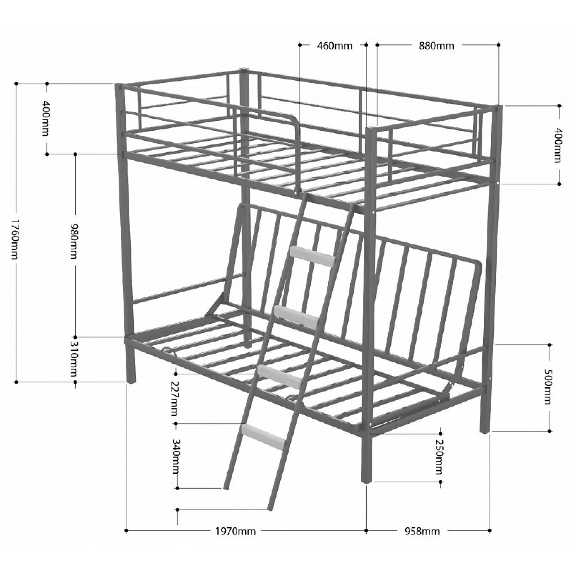 Кровать двухъярусная Дакар 2    FSN_4s-dak2_vs-vat-9005