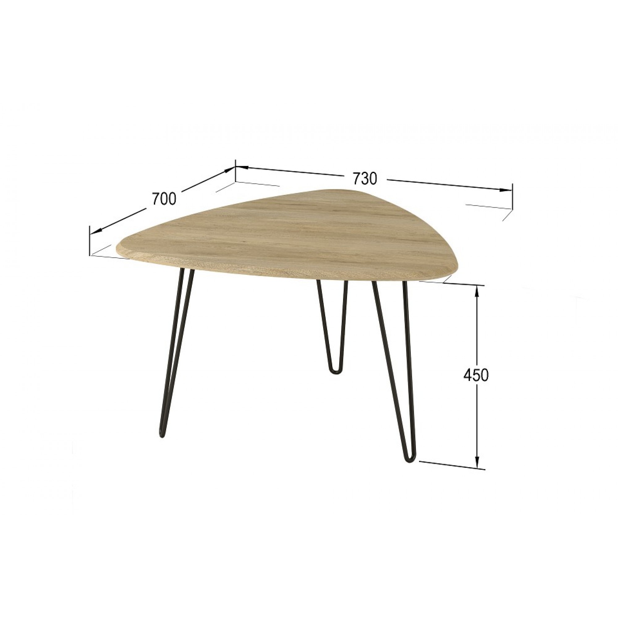 Стол журнальный Спринг 430 древесина коричневая светлая дуб 730x700x450(KLF_2563158902)