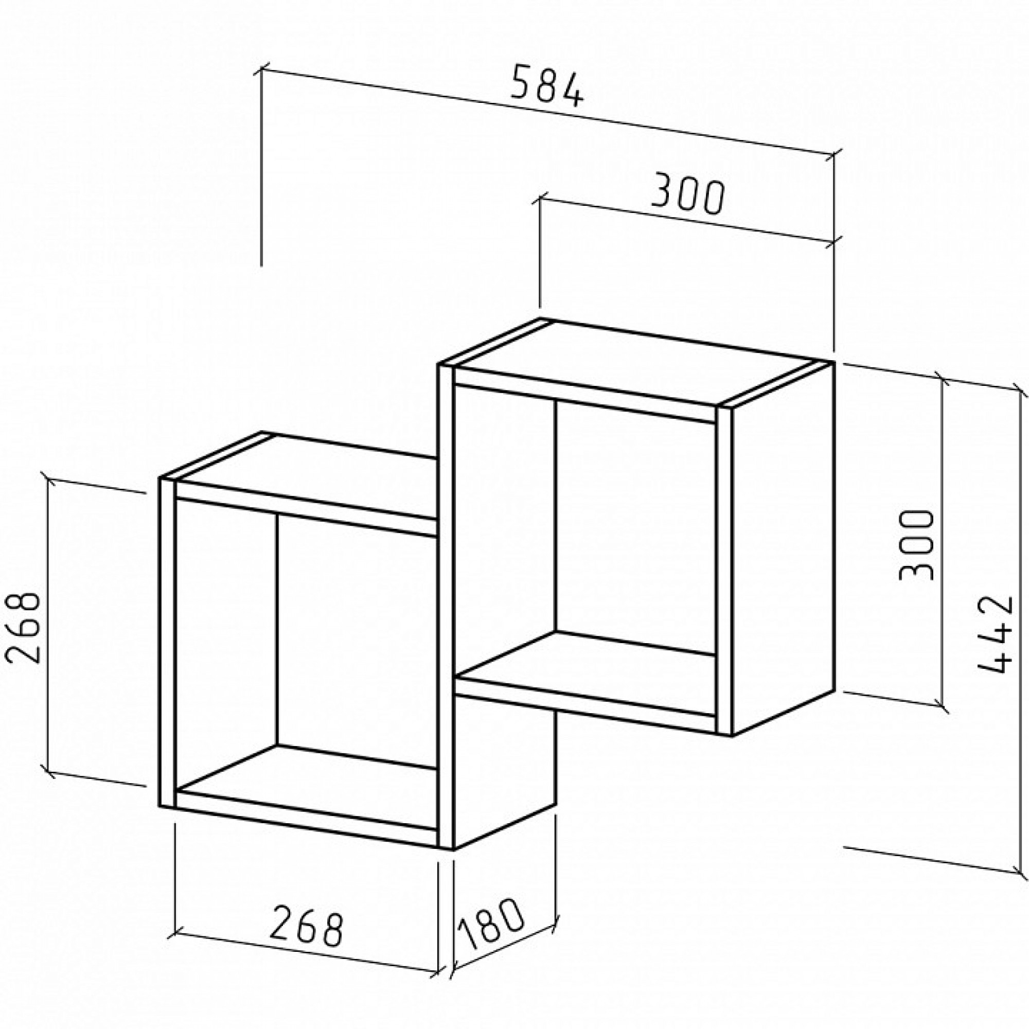 Полка книжная Флэш-1    MAS_PNFL-1-DS