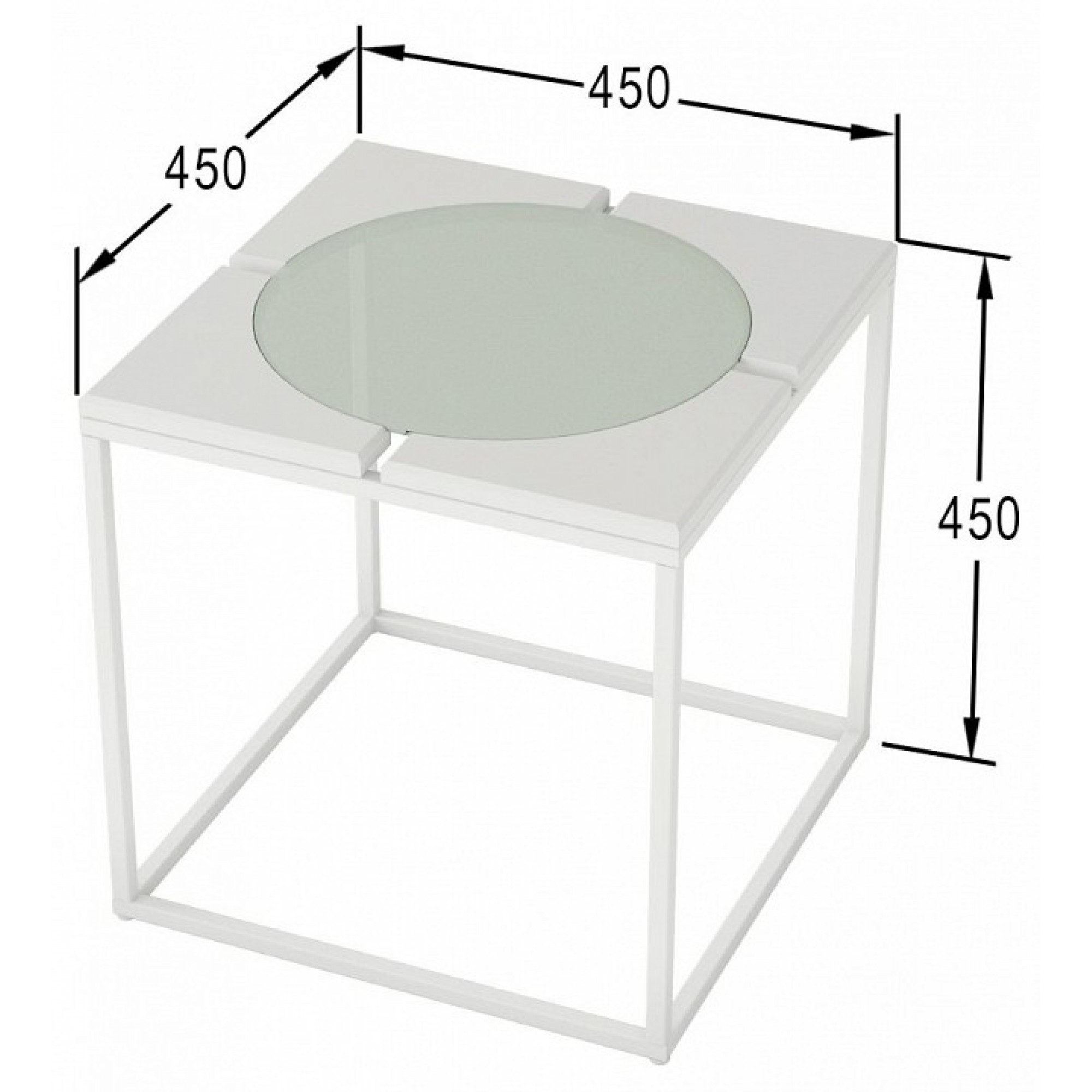 Стол журнальный Трейн белый 450x450x450(KLF_7890243301)
