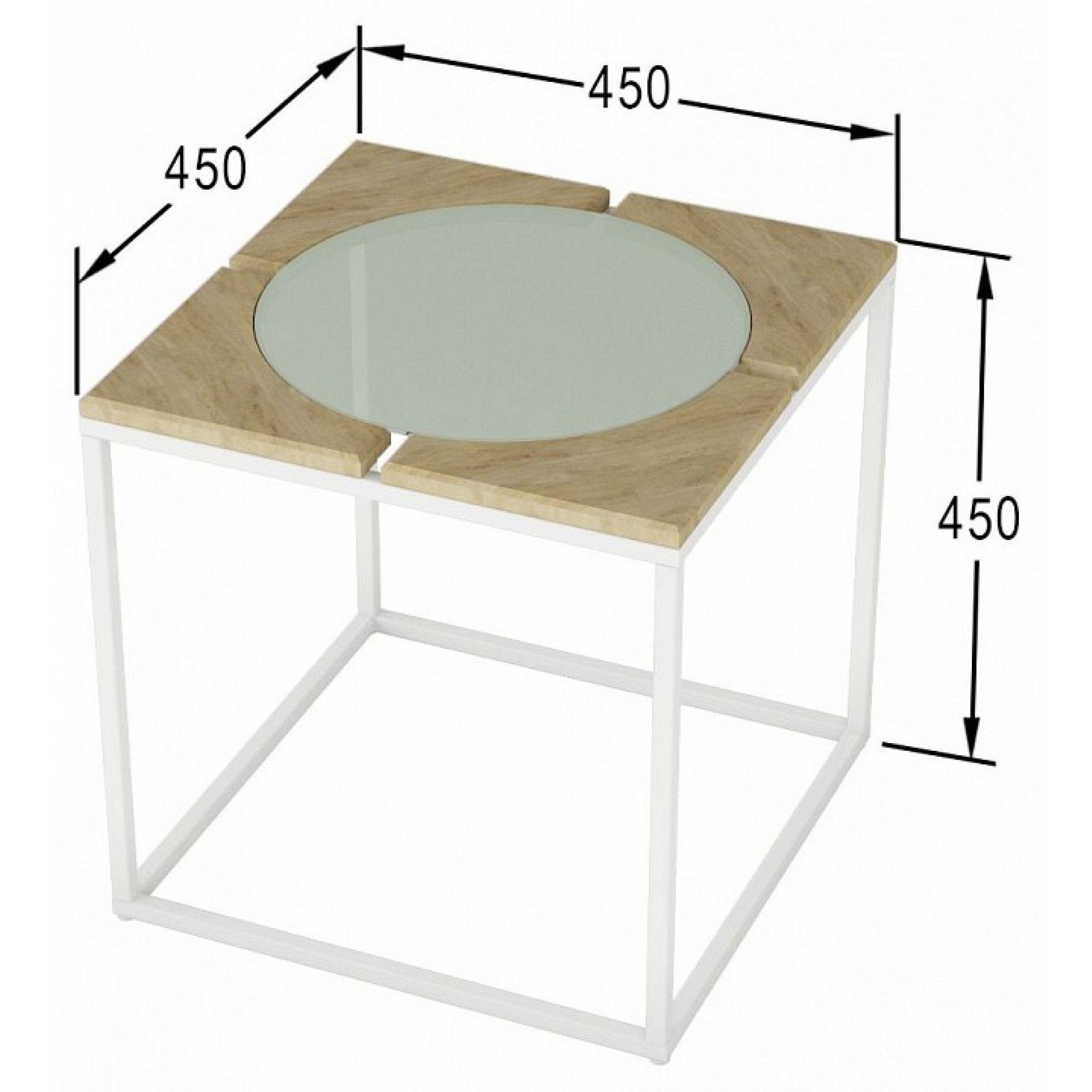 Стол журнальный Трейн древесина коричневая светлая дуб 450x450x450(KLF_7890243302)