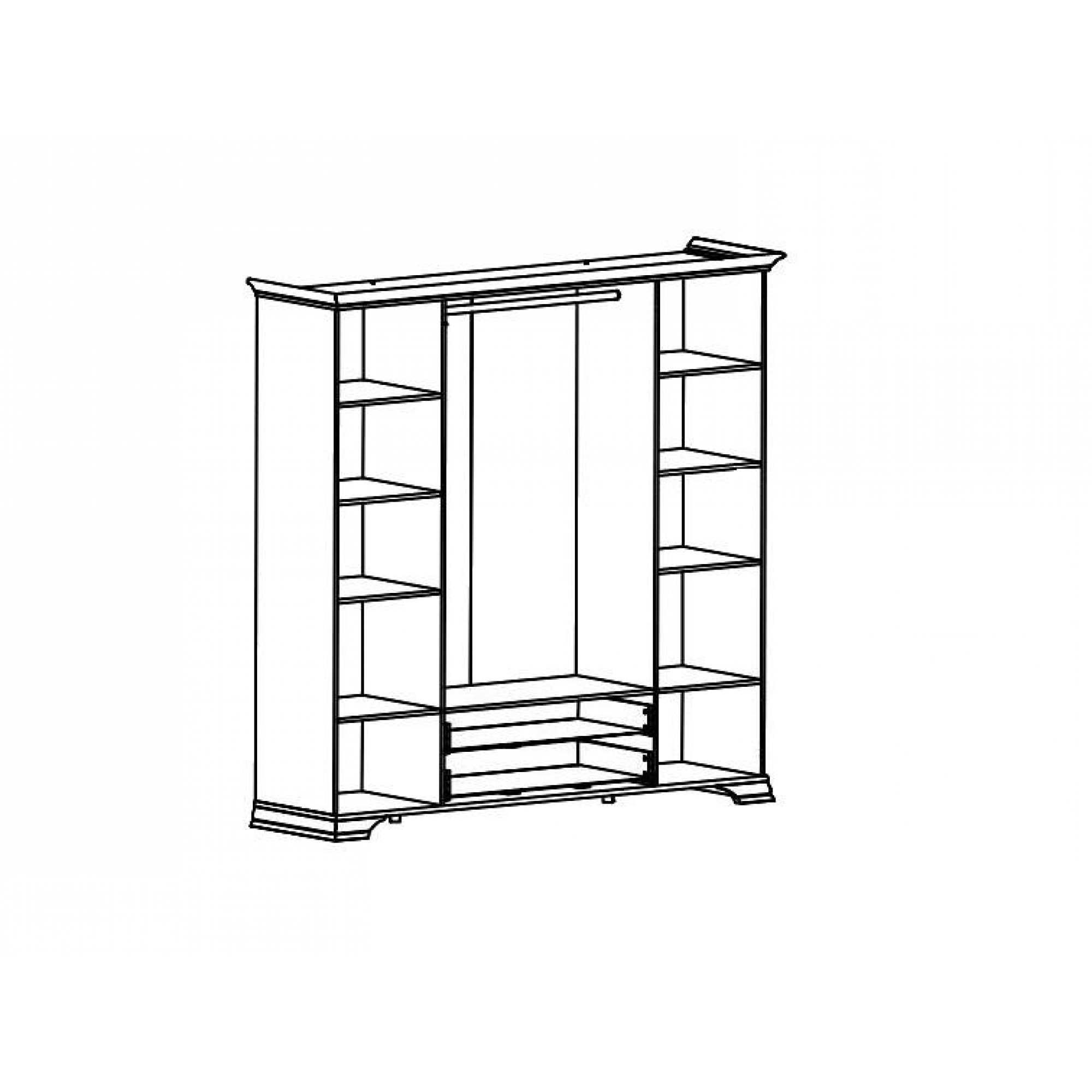 Шкаф платяной Кентаки S132-SZF6D2S    BRW_00008056