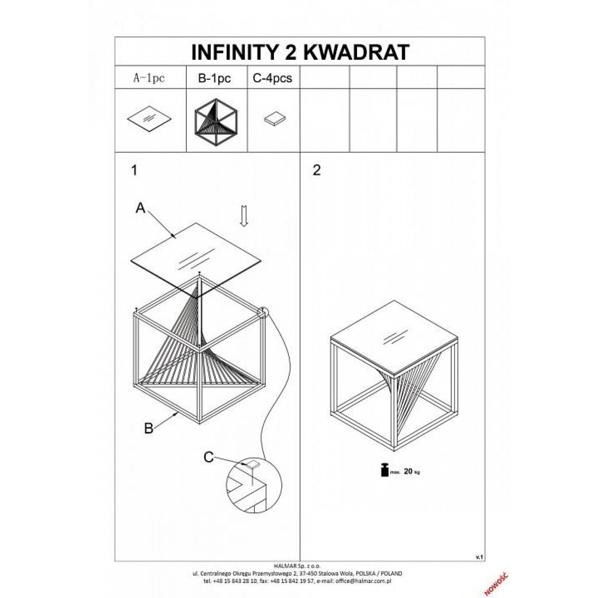 Стол журнальный Infinity V-CH-INFINITY_2_KWADRAT-LAW