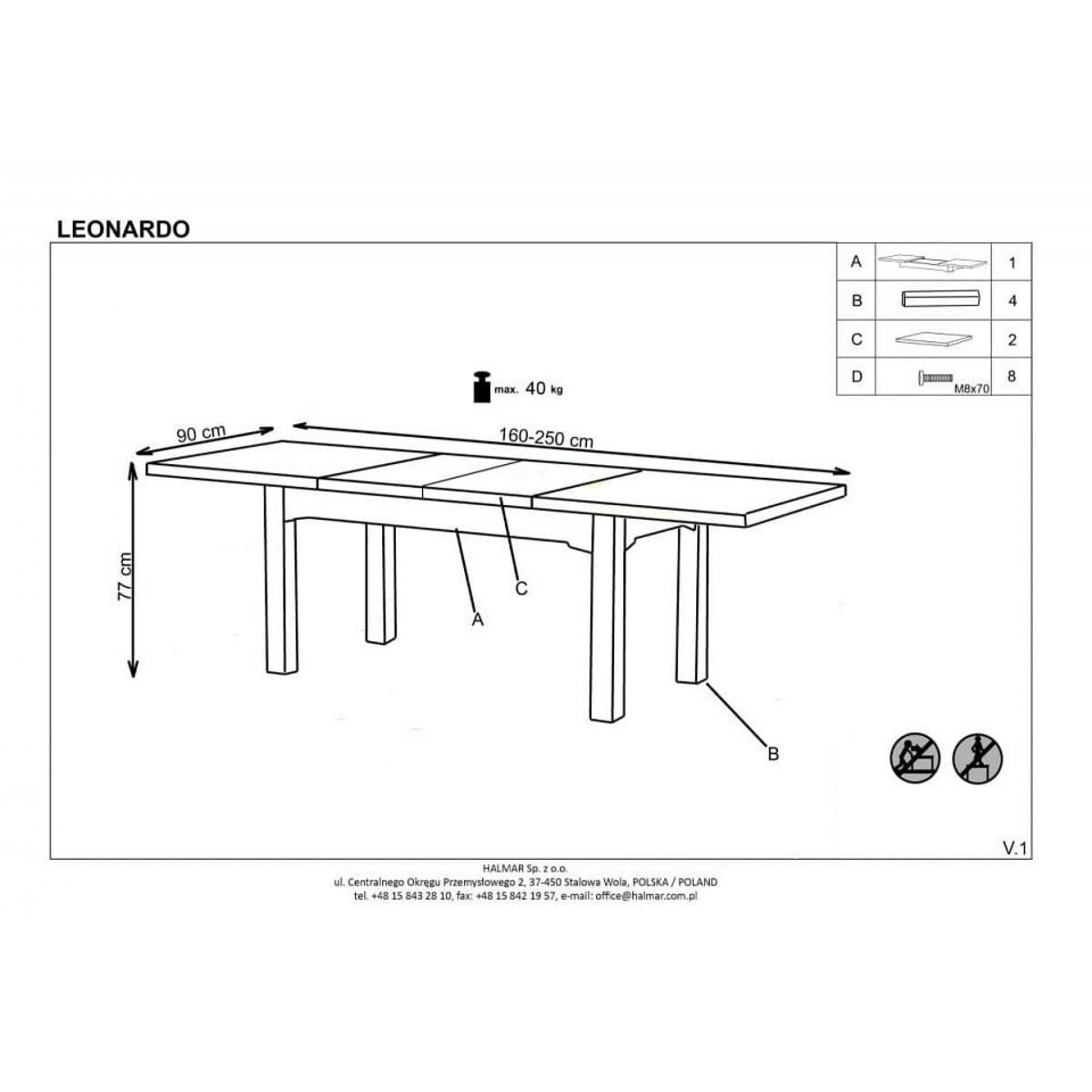 Стол обеденный Leonardo V-PL-LEONARDO-ST