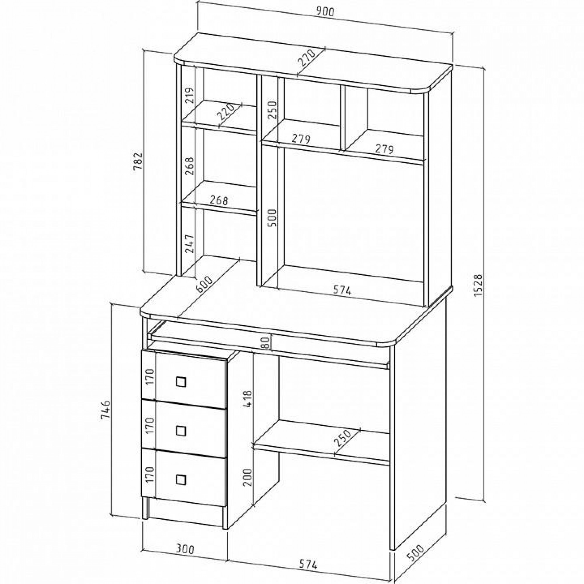 Стол компьютерный Бостон-12    MAS_KSB-12-BEL