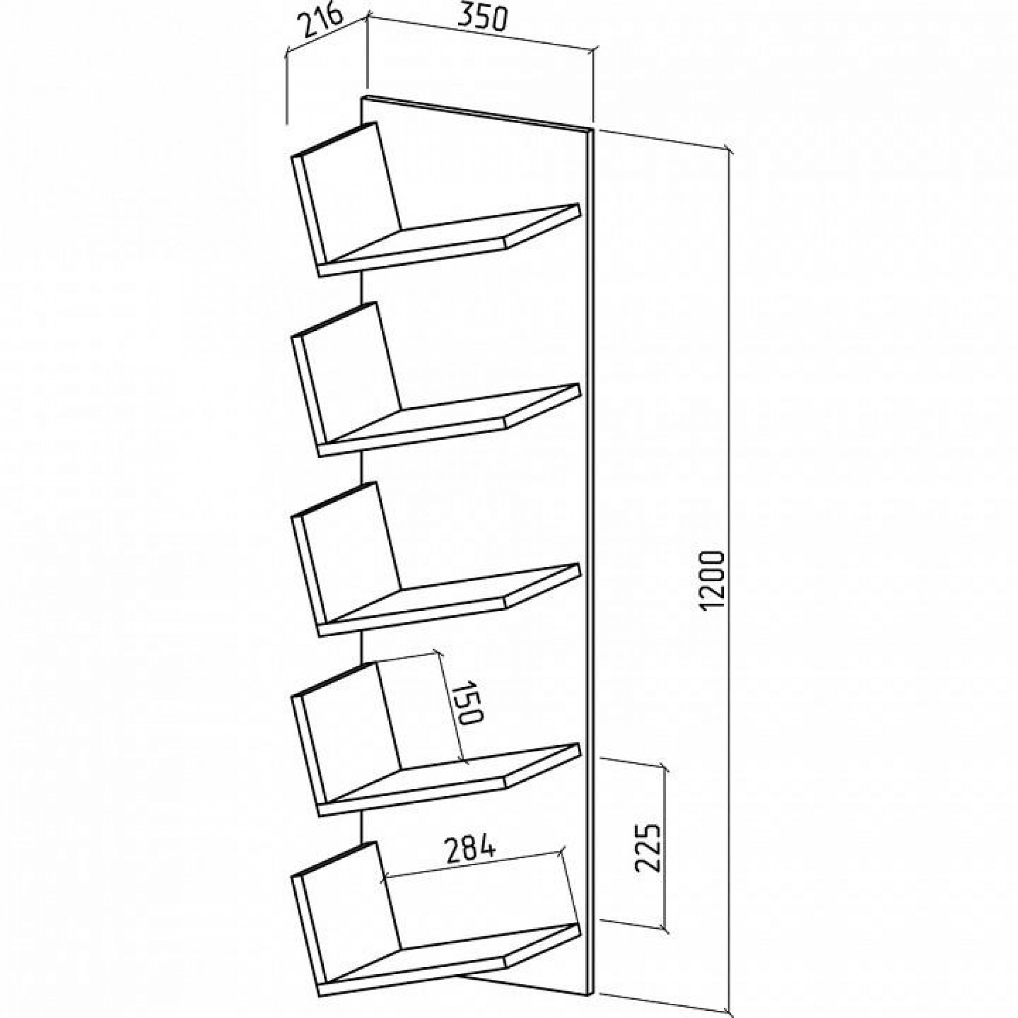 Полка книжная Чайка-3    MAS_PNCH-3-DAT