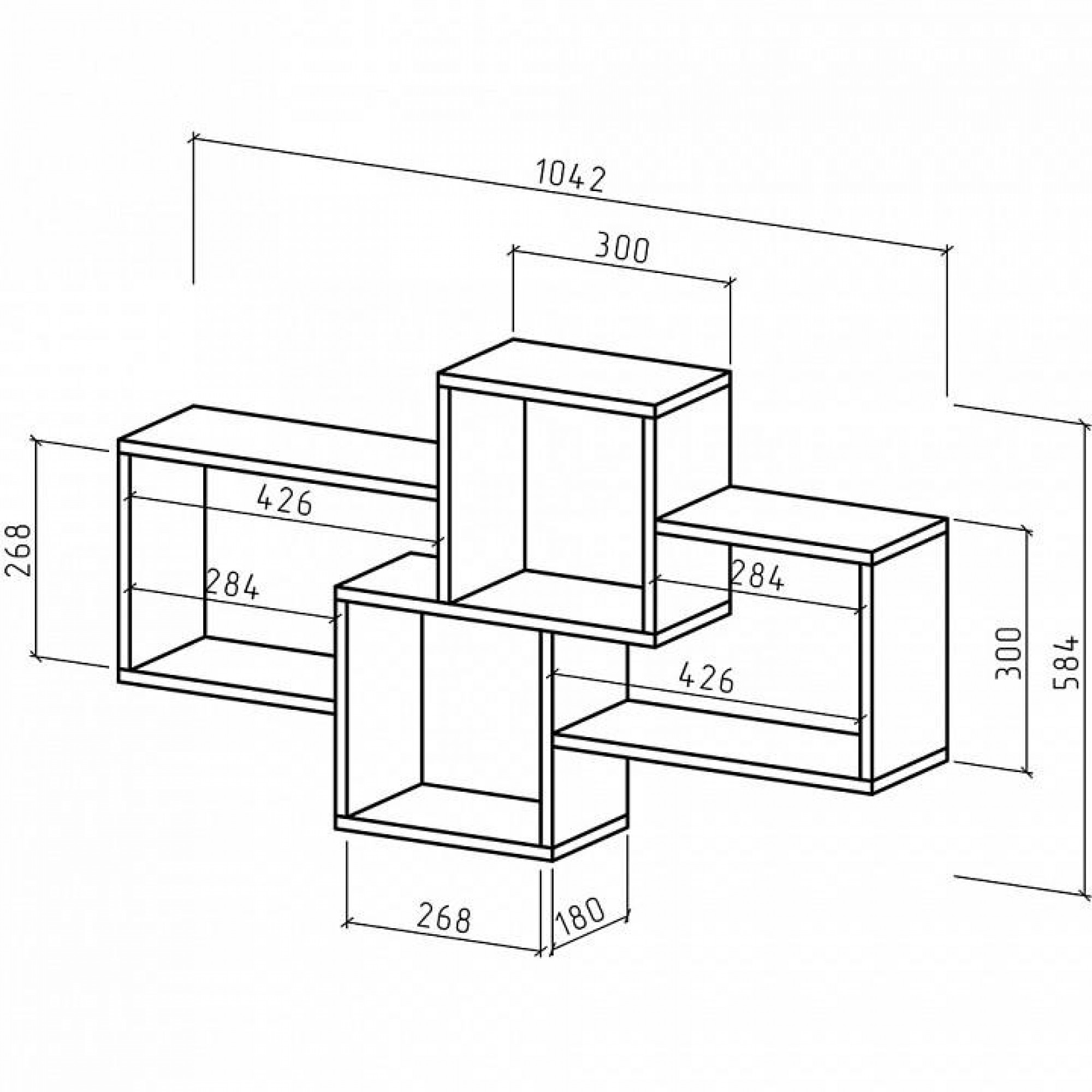 Полка книжная Флэш-8    MAS_PNFL-8-DS