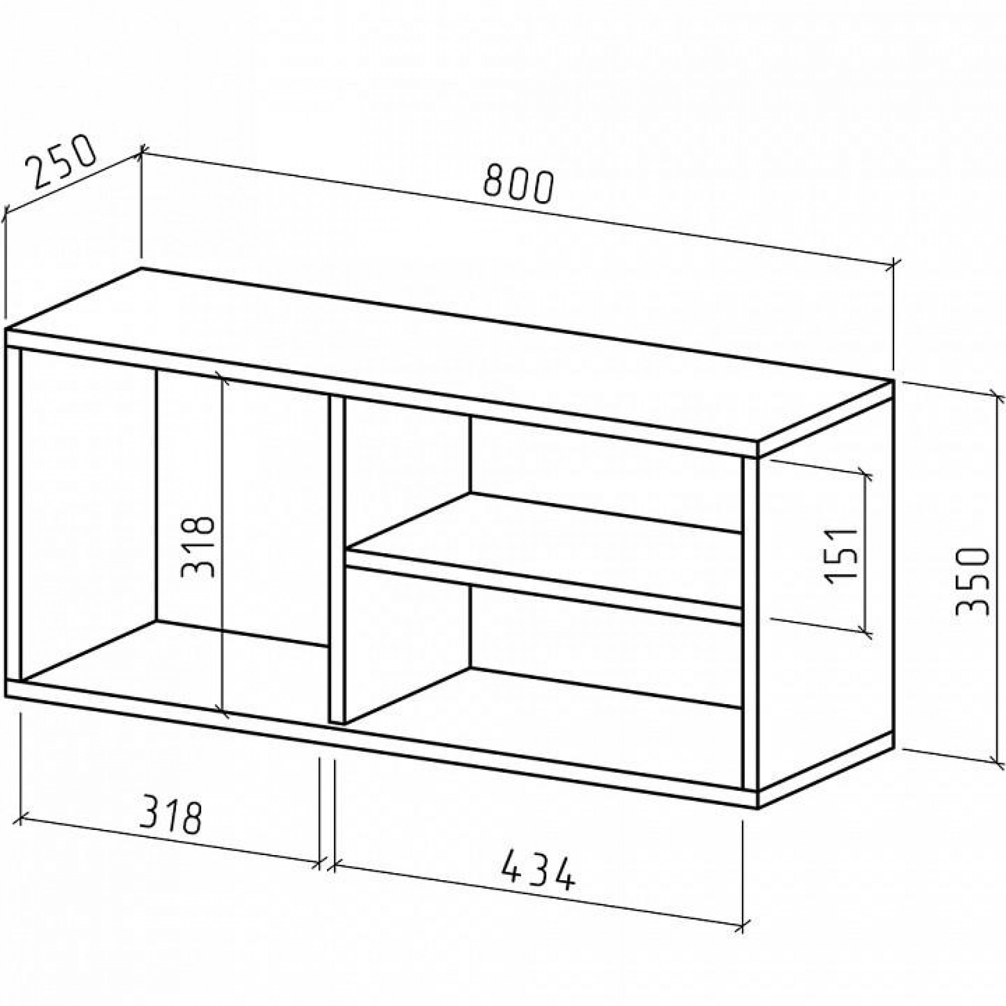 Полка книжная Лаки-3    MAS_PNLA-3-DAT