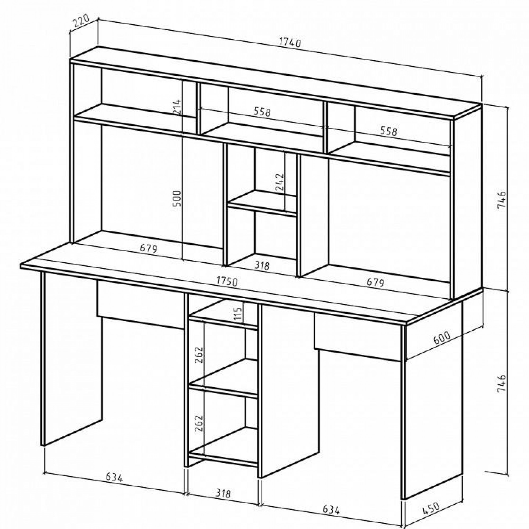 Стол компьютерный Лайт-10 СН    MAS_PSLT-10-SN-DSB