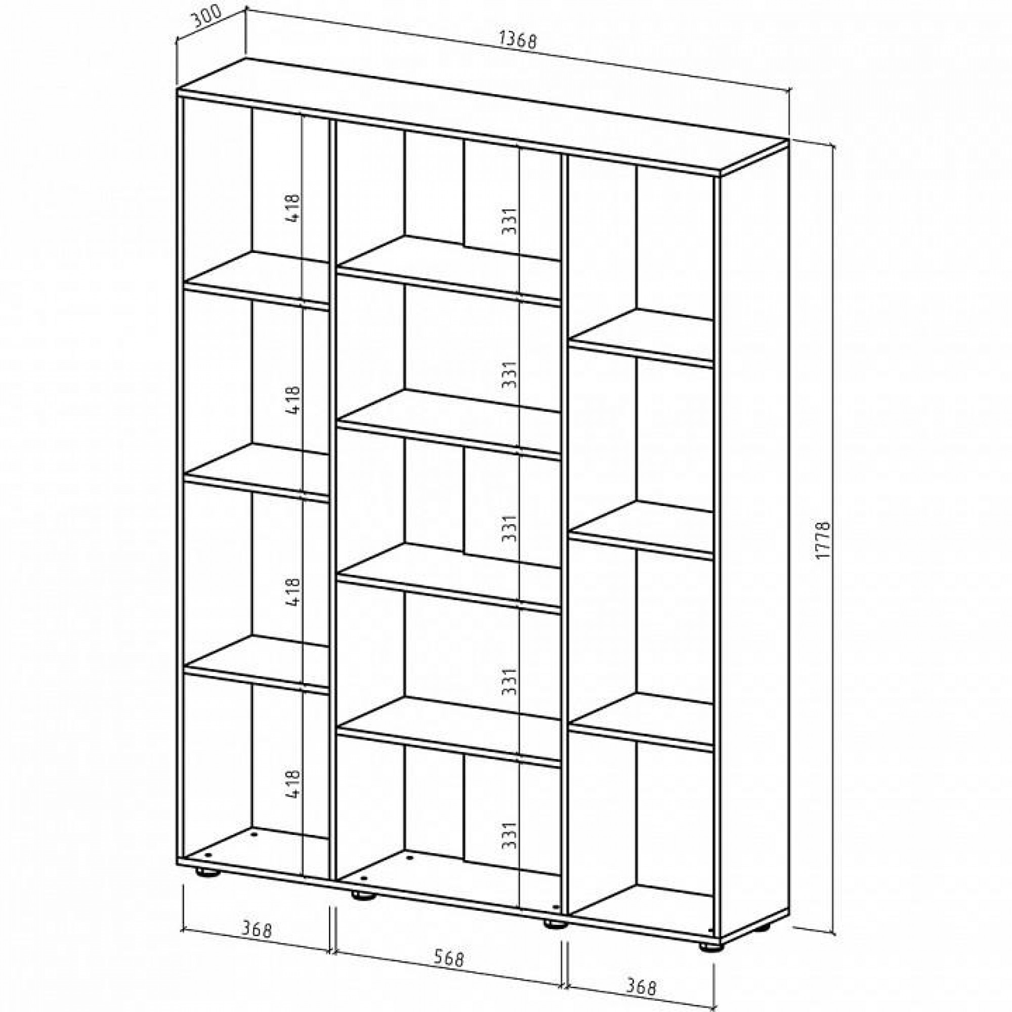 Стеллаж Оксфорд-3    MAS_STOK-3-BEL