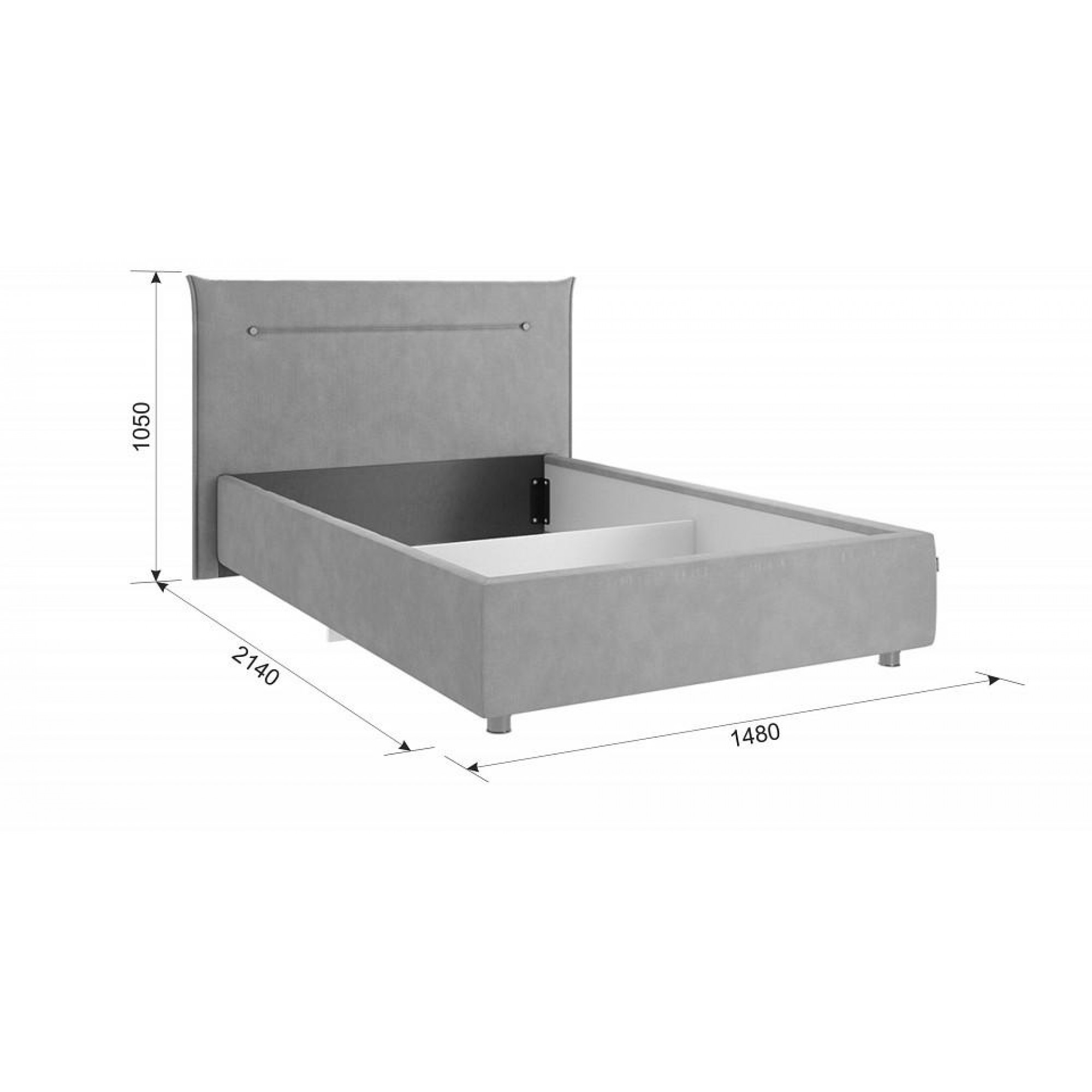 Кровать полутораспальная Альба    MBS_KM1-2-16-2076