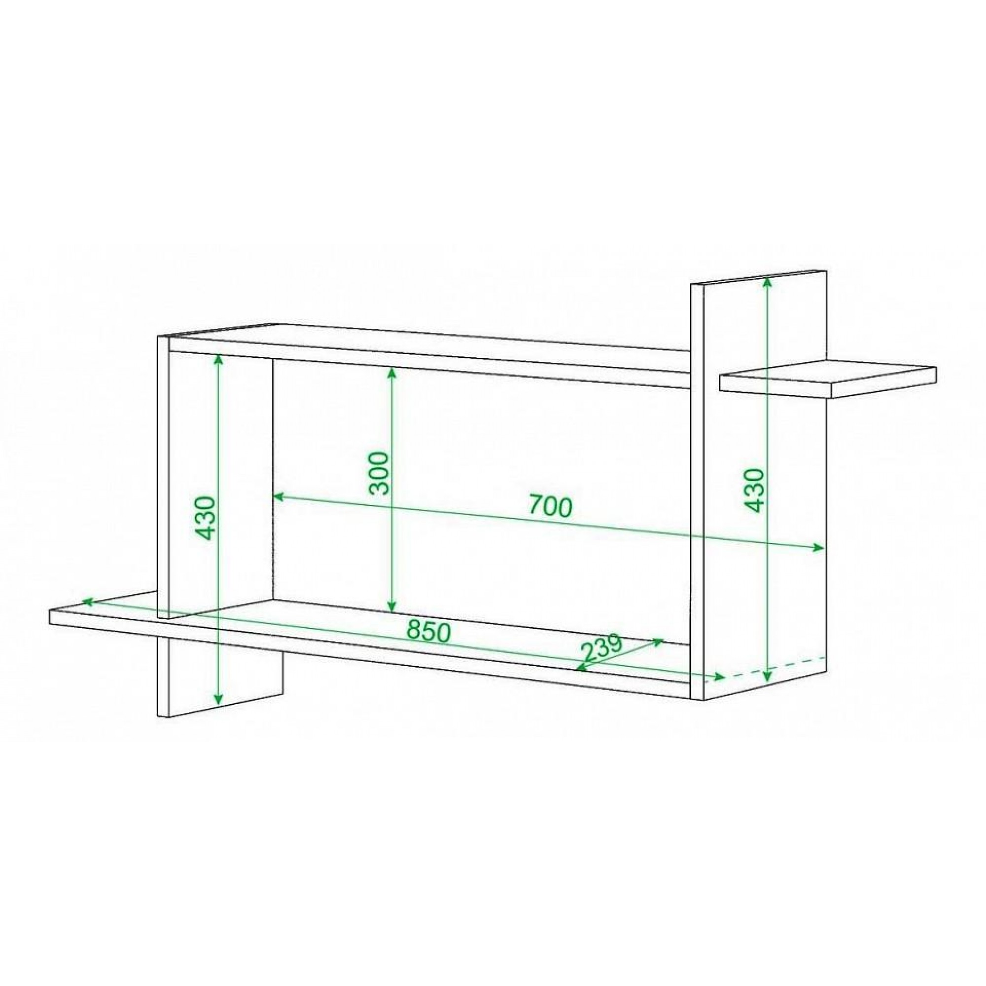 Полка книжная Домино ПК-16    MER_PK-16_KV