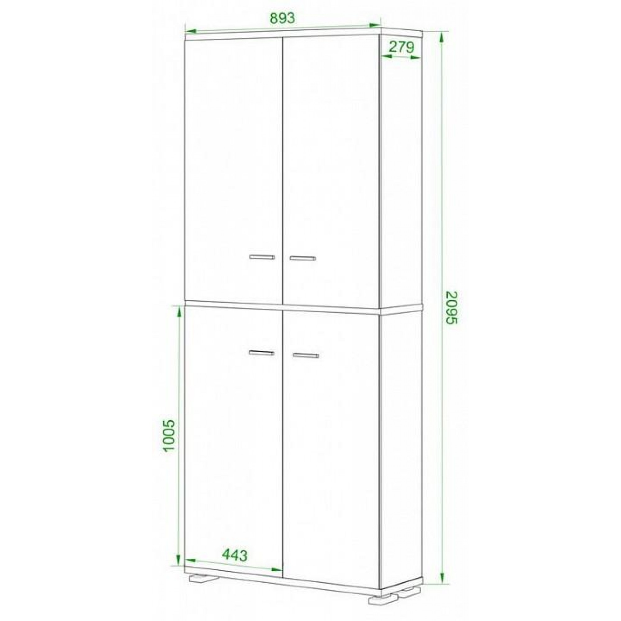 Шкаф-витрина Домино ПУ-30-3-ФС    MER_PU-30-3-FS_SHK-CH