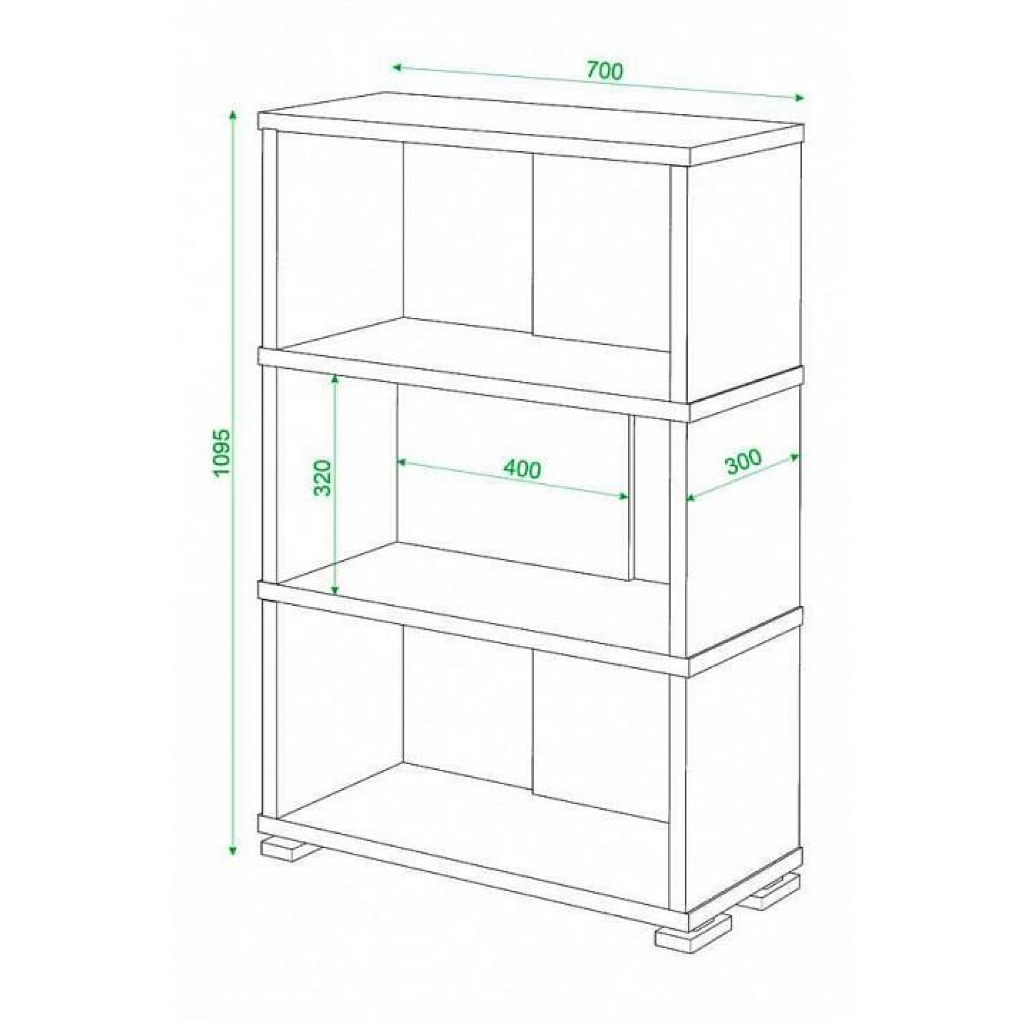 Стеллаж книжный Домино СБ-10_3    MER_SB-10_3_KV