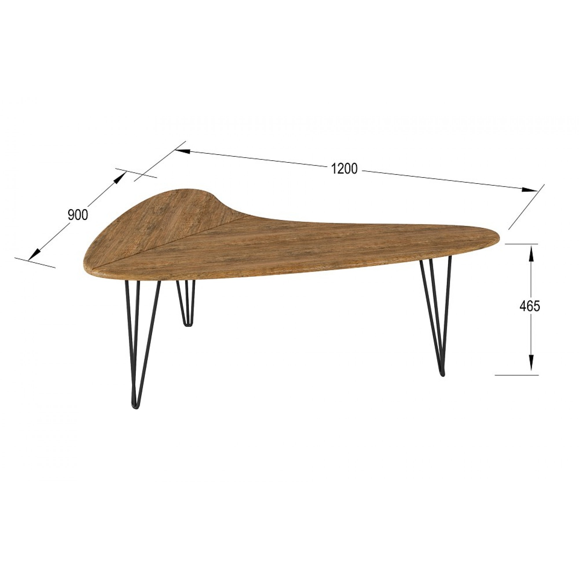 Стол журнальный Бумеранг древесина коричневая светлая дуб 1200x900x462(KLF_1085174003)