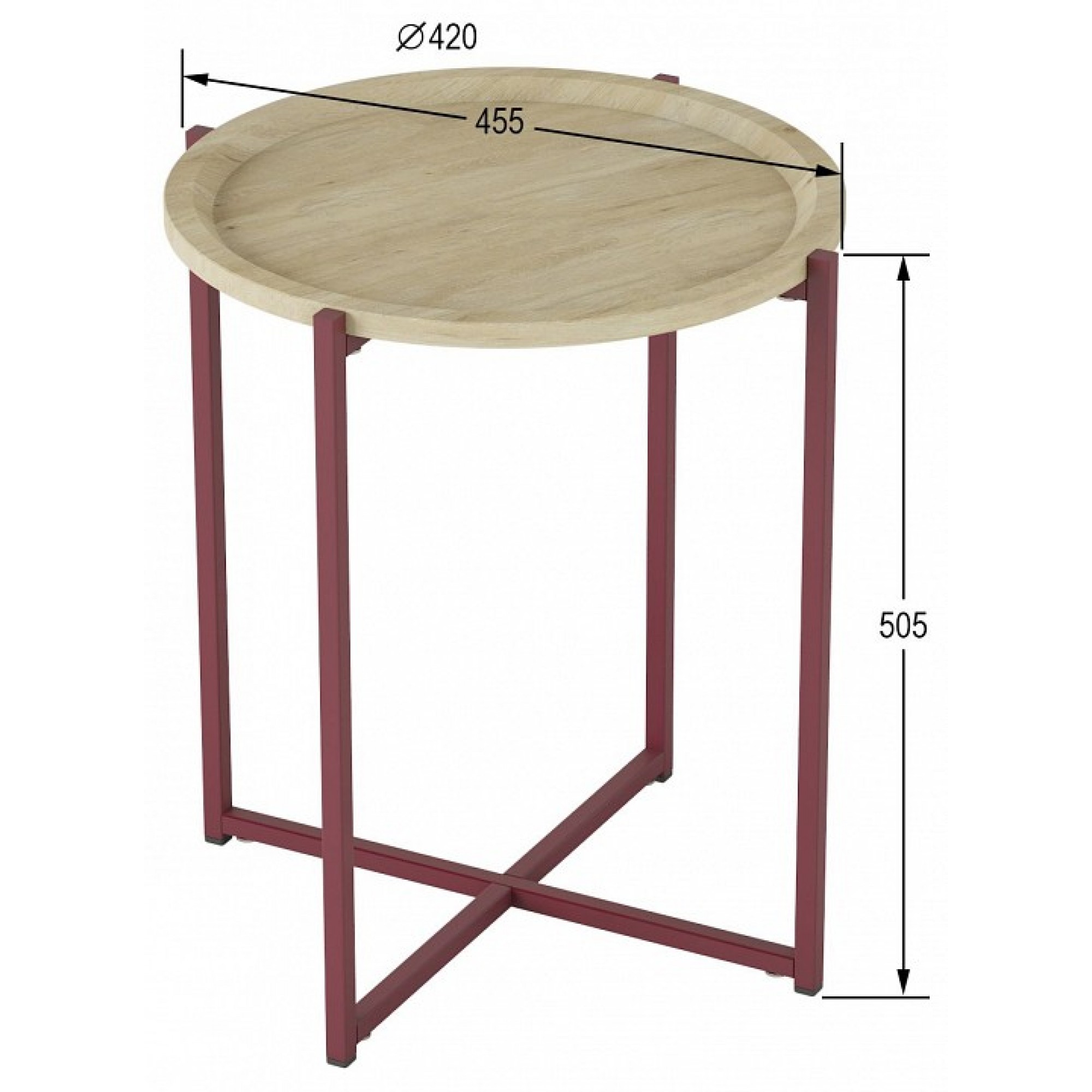 Стол журнальный Бьерн древесина коричневая светлая дуб 420x505(KLF_7038902303)