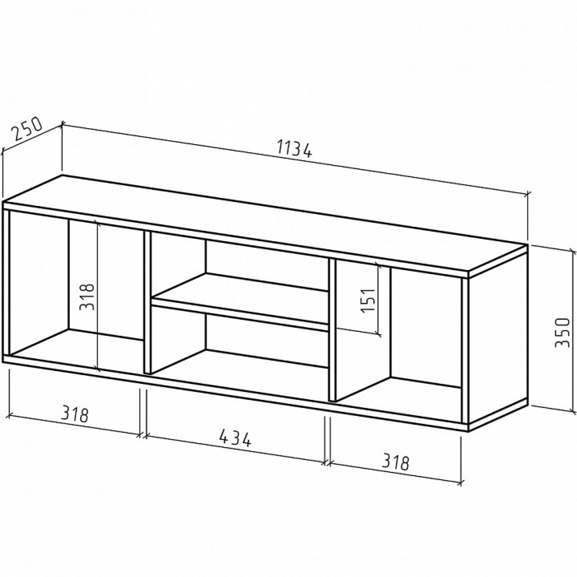 Полка книжная Лаки-4    MAS_PNLA-4-DAT