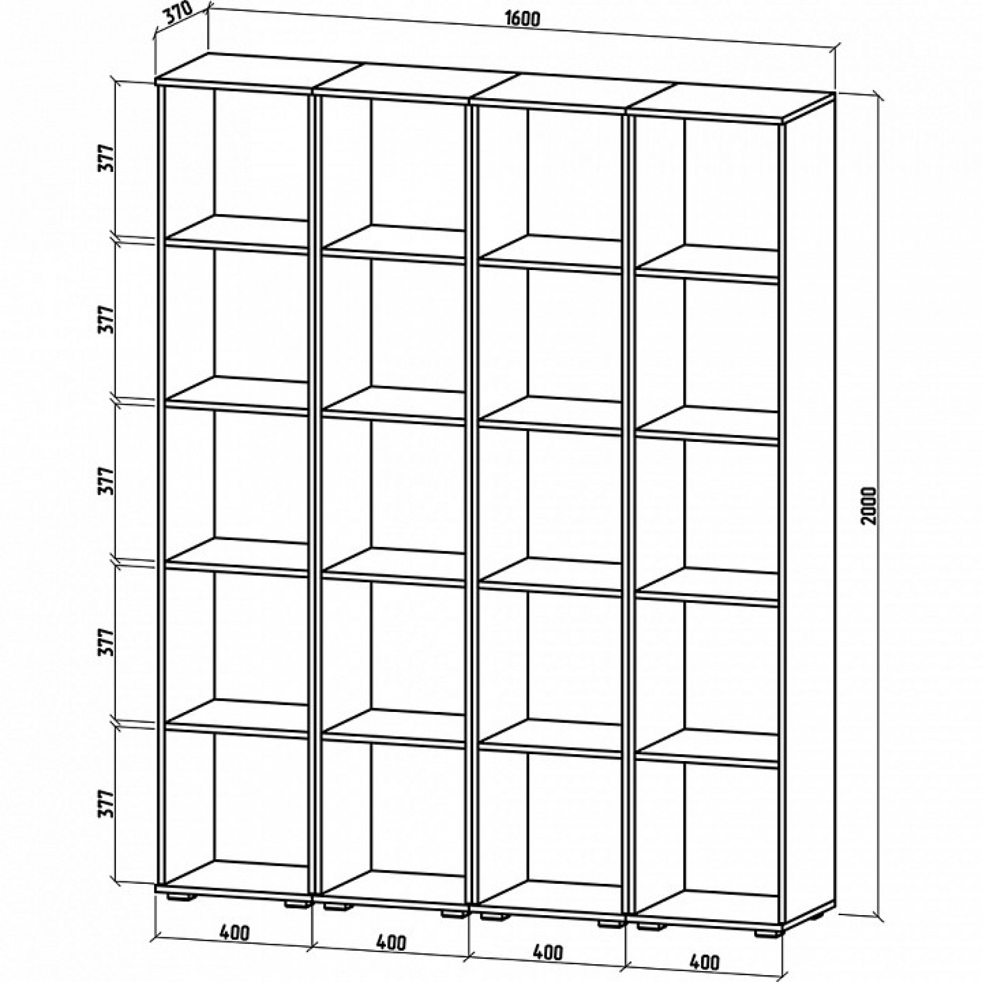 Стеллаж комбинированный Тунис-5    MAS_STT-5-DSB